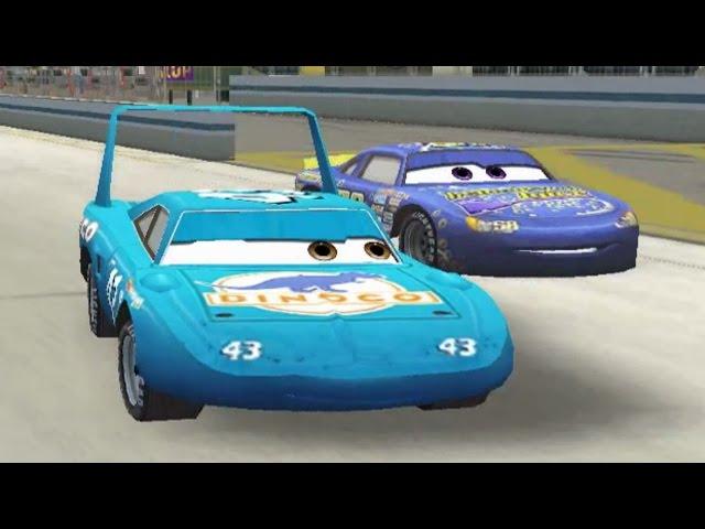 Cars The Game Gameplay With Strip Weathers, Lightning McQueen, Chick Hicks Piston Cup