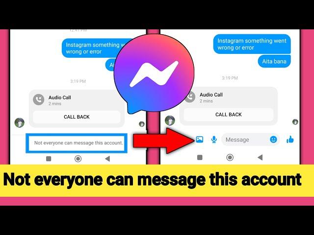 How To Fix Not Everyone Can Message This Account On Facebook Messenger |