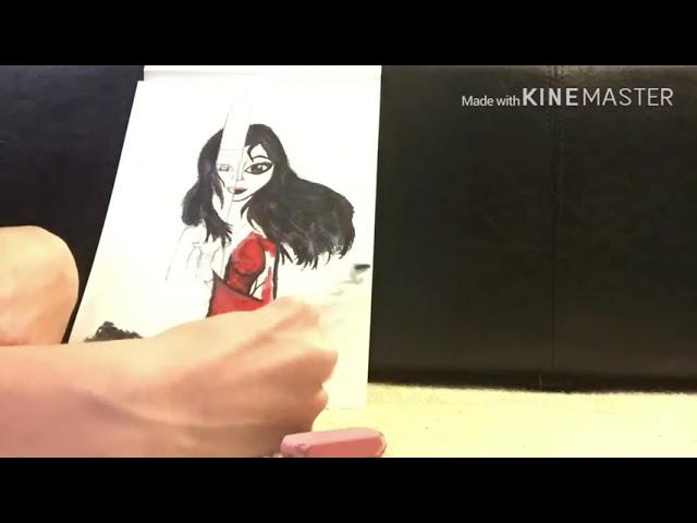 Drawing mulan with watercolor