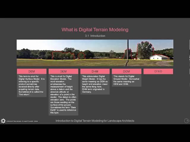 DTM 3.1.1 What Is Digital Terrain Modeling