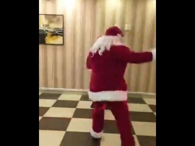 Santa Claus dance . Happy new year 2020