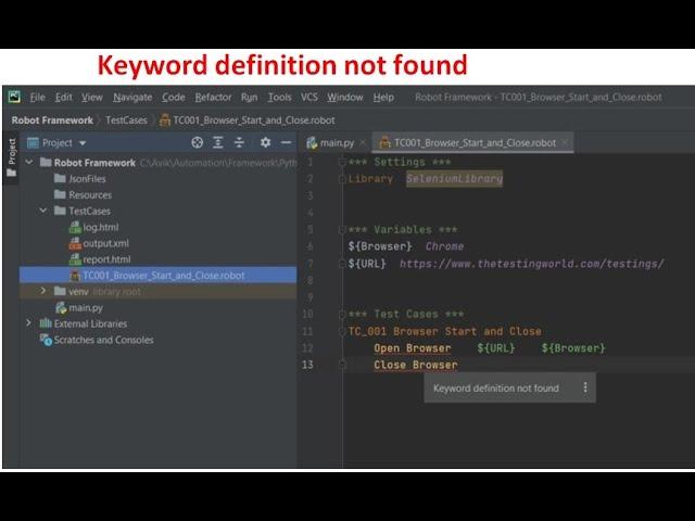 Robot Framework - Fixing Selenium keyword auto suggestions in PyCharm IDE, Intellibot plugin