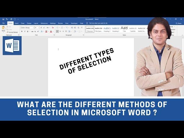 What are the different methods of selection in MS Word ? @LearnBasics