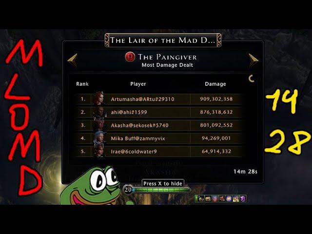 Neverwinter | Lair of the Mad Dragon (Master) — 14:28 Speedrun | Songblade PoV (Mod 29)