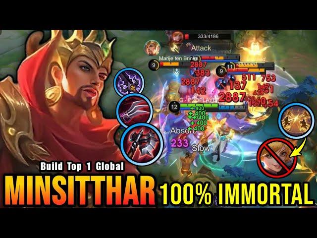 25 Kills No Death!! Minsitthar Crazy LifeSteal 100% IMMORTAL - Build Top 1 Global Minsitthar ~ MLBB