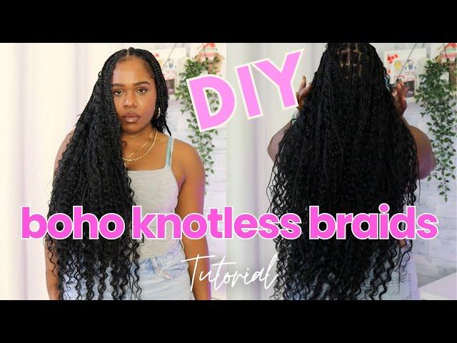 How to: Boho Knotless Braids Tutorial