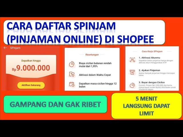 CARA DAFTAR SPINJAM || PINJAMAN ONLINE || DI APLIKASI SHOPEE