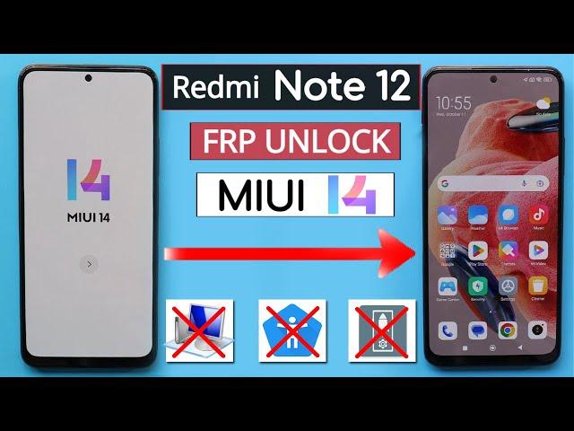 Redmi Note 12 Miui 14 Frp Bypass/Unlock Without PC | TalkBack Braille Keyboard Not Working 2023