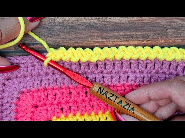 Crochet Basic Braid Edging - Easy and Quick for a Blanket and Scarf