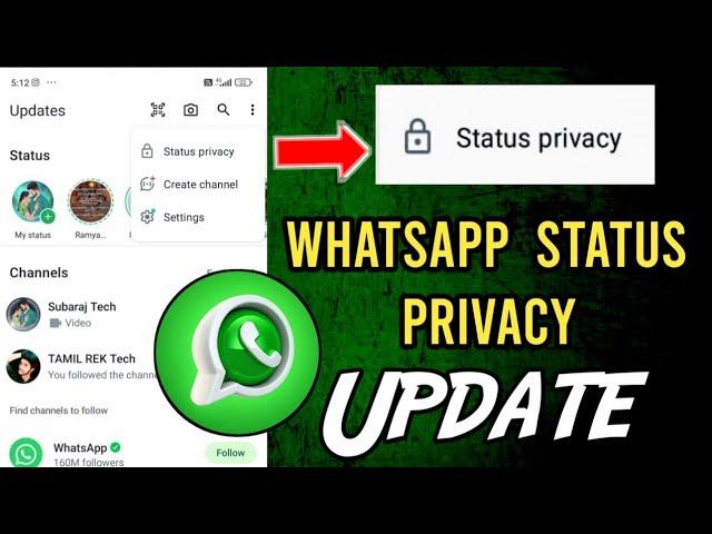 Whatsapp Status Privacy Update | Whatsapp New Update | Whatsapp Privacy Setting Tamil | Tamil Rek