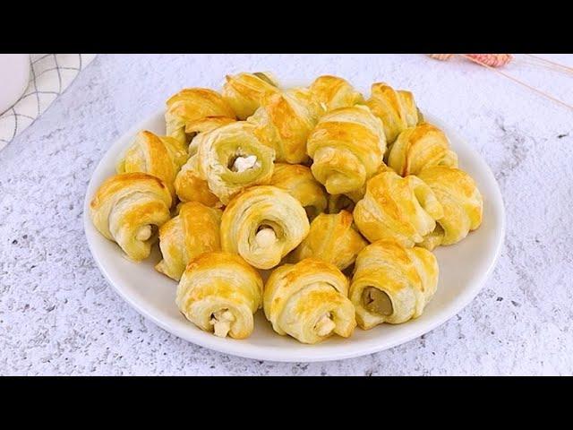 Olive puff pastry snacks: quick and appetizing!