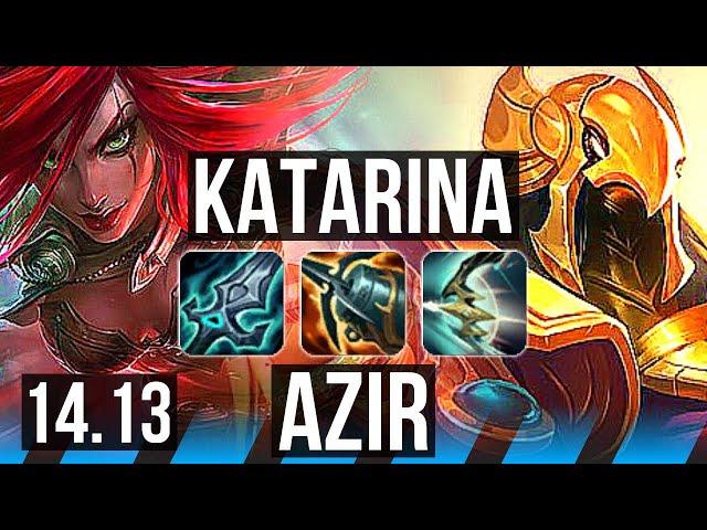 KATARINA vs AZIR (MID) | Quadra, Rank 7 Kata, 13/3/5, 500+ games | EUW Challenger | 14.13