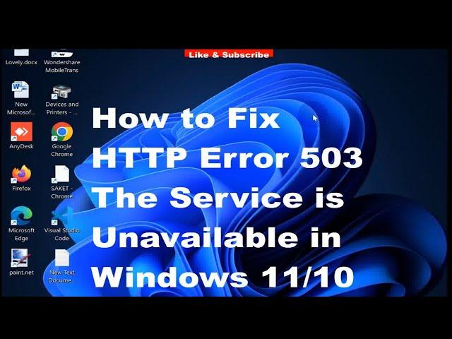 HTTP Error 503 The Service is Unavailable in Windows 11 and Windows 10 Fixed