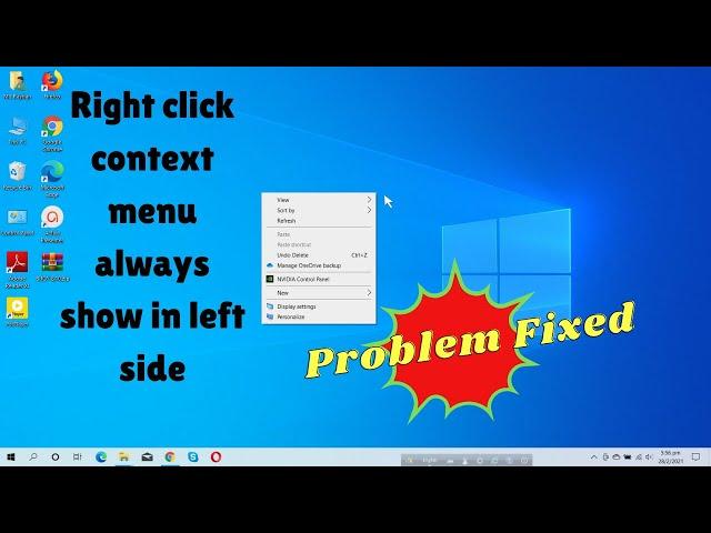 Right click context menu showing left side in Windows 10 | Problem solved