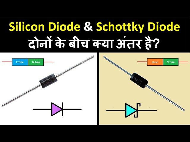 Difference Between Silicon Diode & Schottky Diode | Schottky Diode working | Electronics in Hindi