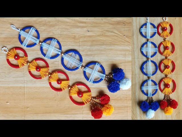 easy woolen and old bangles doorhanging craftideas/DIY saide doorhanging for bangles/walldecoration