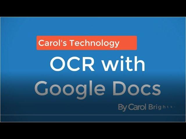 Using Google Docs to OCR (Optical Character Recognition) Your PDF