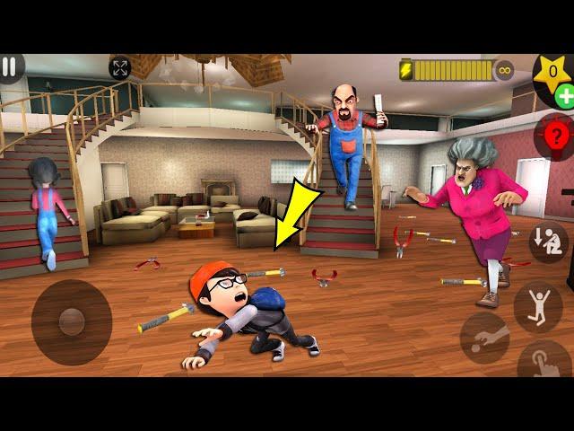 Scary Teacher 3D - with nick and tani troll Miss T fell face down-gameplay part 3864 #scaryteacher3d