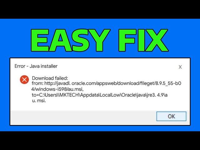 How To Fix Java Installer Download Failed Error in Windows