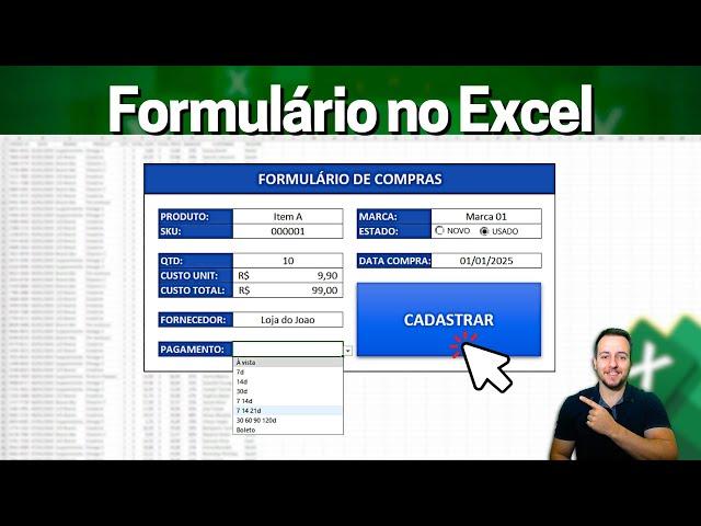 Como Fazer Formulário Automático no Excel para Cadastrar Informações na Planilha