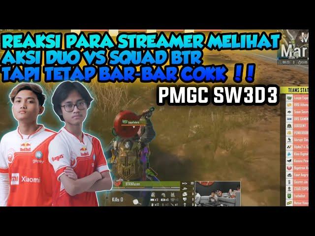 Reaksi para streamer PUBG melihat DUO VS SQUAD Ryzen dan Zuxxy | PUBG MOBILE PMGC 2020 SW3D3