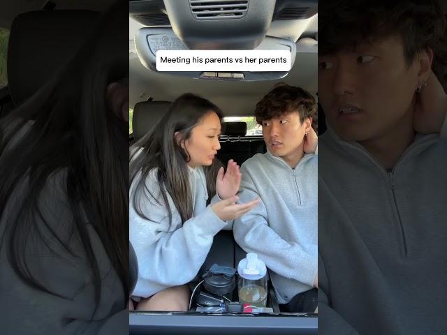 meeting his parents vs her parents #couplecomedy #couples #shorts