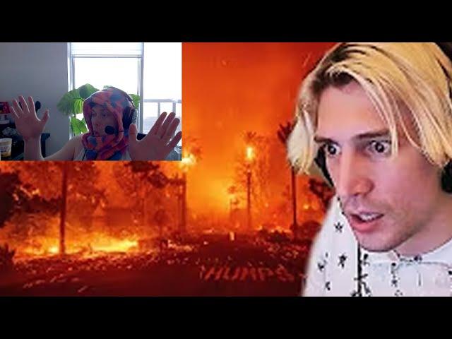 xQc Reacts to The California Fires - Benadyl Reacts