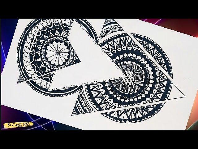 Mandala Art | Easy drawing for beginners | Step by Step | la crafts villa #Art1