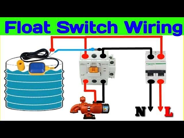 single phase motor float switch connection | float switch connection with contactor & wiring diagram