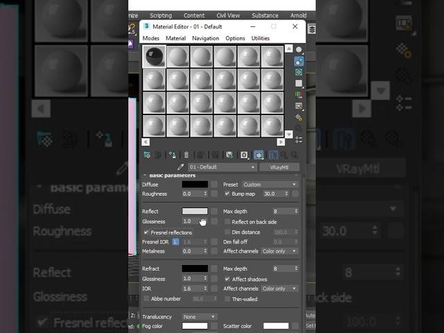 How to make clear glass material in 3ds max #3dsmax #vray #vrayrender #learn #learning #reels