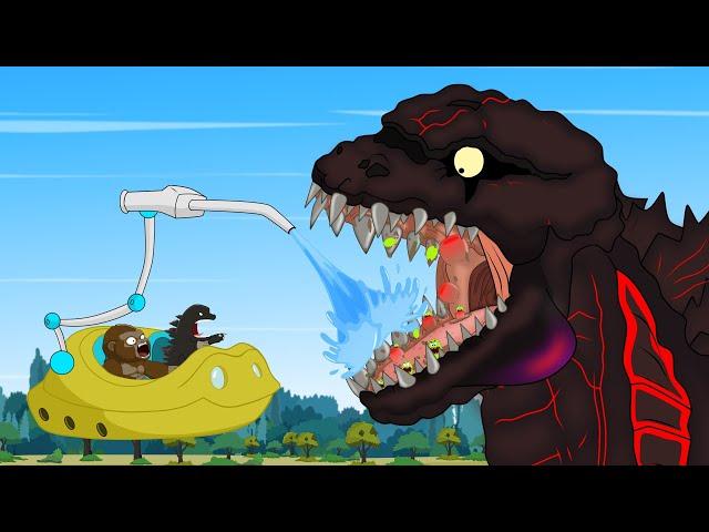 Rescue Tooth Shin Godzilla From  GODZILLA & KONG: The Battle Against Decay FUNNY | Godzilla Cartoon