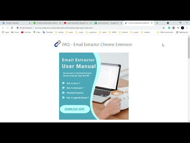 email extractor    Google Chrome extension