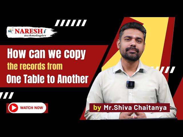 Copy Data from One Table to Another Table  | SQL Server | Naresh IT #oracle