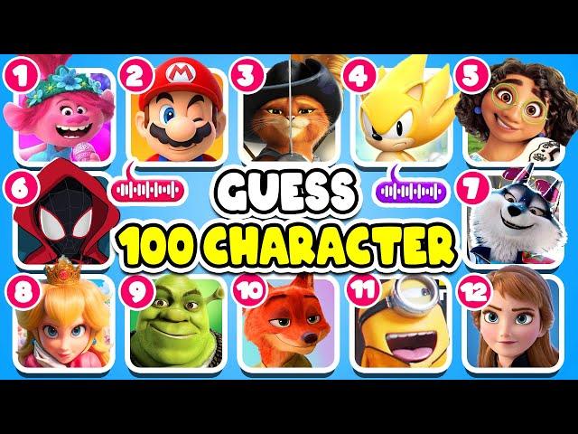 Guess 100 Character By Their Song? | Netflix Puss In Boots Quiz, Sing 1&2, Zootopia lGuess The Song?