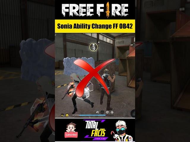 Sonia Character Big Ability Change After New Update OB42 Free Fire 