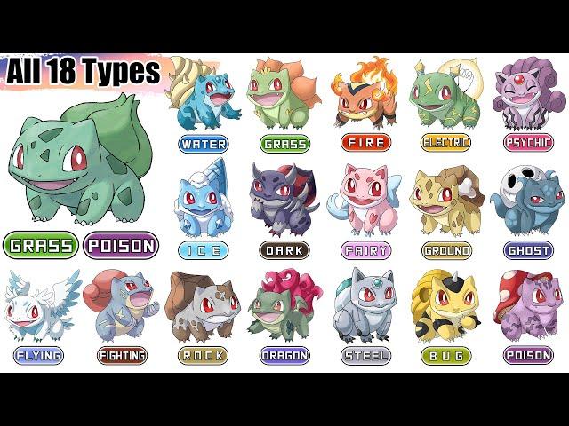 All 18 Types Bulbasaur Evolutions | Pokémon Type Swap | Max S