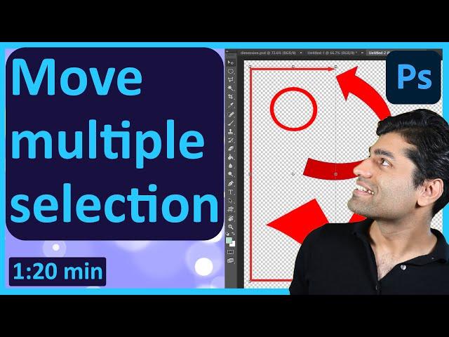 Photoshop move selection multiple layers