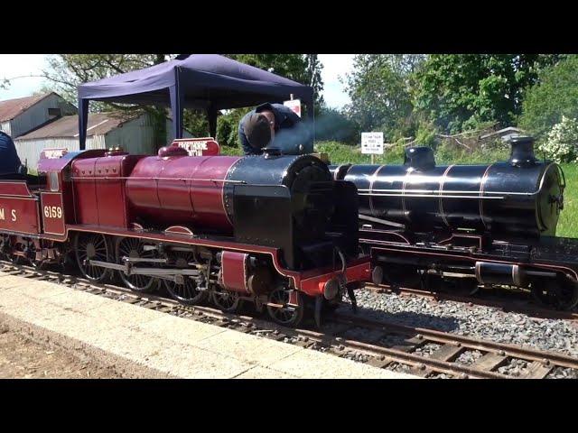 CROPTHORNE LIGHT RAILWAY WORCESTERSHIRE  4 STEAM LOCOMOTIVES ON 10 1/4 INCH PRIVATE RAILWAY 05.05.24