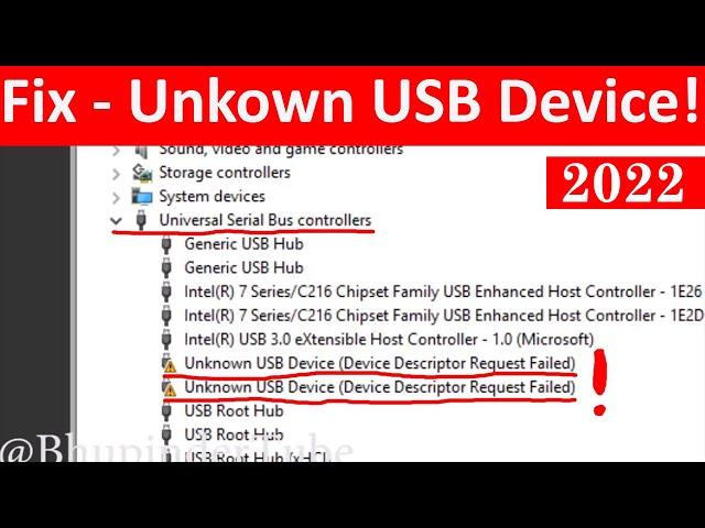 Unknown USB Device Device Descriptor Request Failed | Fix