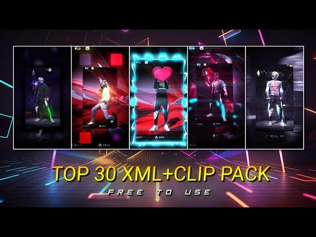 TOP 30 BEST XML + CLIPS | FREE FIRE CLIPS PACK  | FREE FIRE EMOTE PACK | TOP 30 EMOTE CLIPS