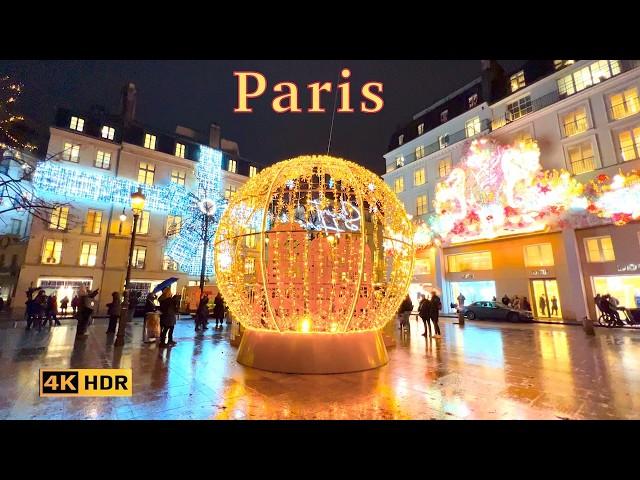 Paris, France - Paris Christmas lights | Paris Christmas 2024 | Paris 4K HDR | Luxury shopping area