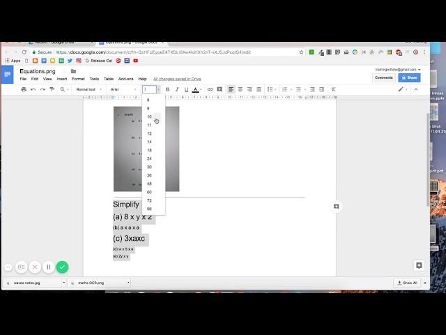 Using OCR in Google Docs with images