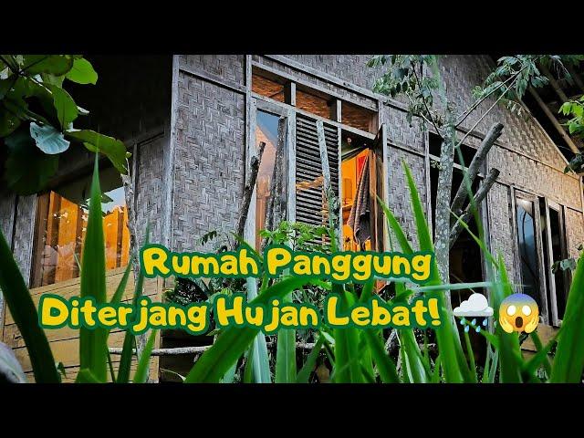 Begini Suasana Rumah Panggung di Kampung Saat Hujan Besar! 