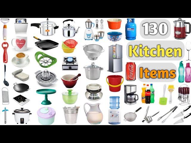 Kitchen Vocabulary in English ll 130 Kitchen items name in English With Pictures #englishvocabulary