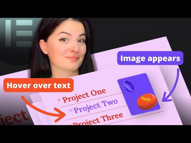 HOVER OVER TEXT to REVEAL IMAGE - Elementor FREE