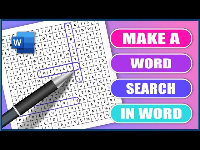 How to Make a Word Search in MS Word | Microsoft Word Tutorials