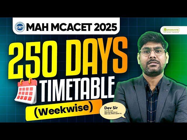 MCA CET 2025 Preparation Strategy | 250 Days Planner | Week-wise Preparation