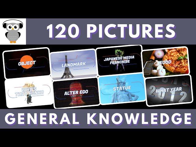 Mega Quiz General Knowledge Quiz Trivia | 120 Pictures Quiz | 8 Rounds | Pub Quiz