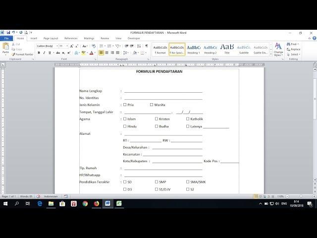 Cara Membuat Formulir Pendaftaran