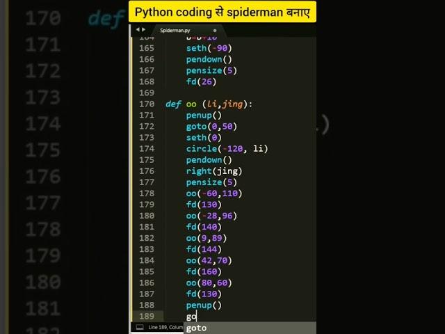 Create a Spiderman using python coding |python programer| #tech #python #coding